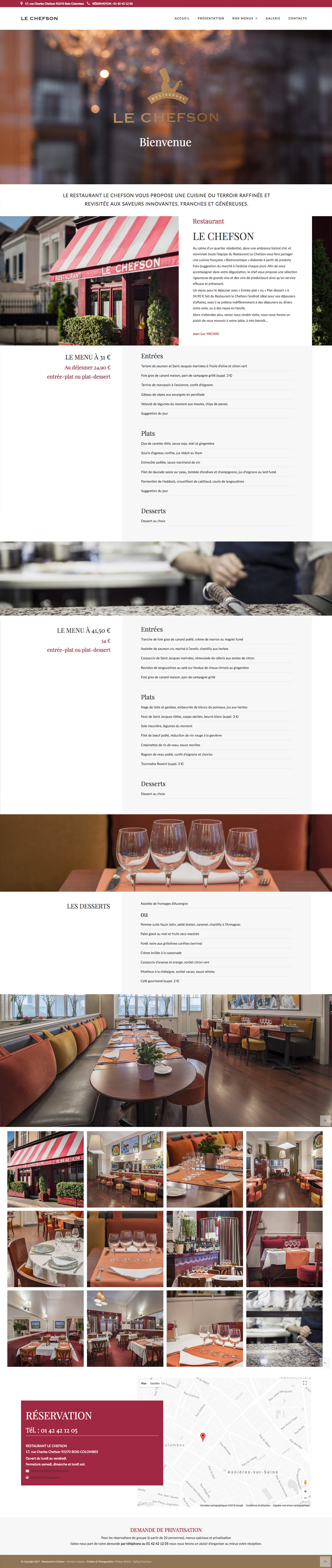 creation-site internet-restaurant Le chefson-bois-colombes